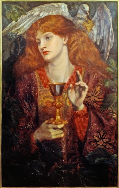 聖杯の乙女 作： Dante Gabriel Charles Rossetti